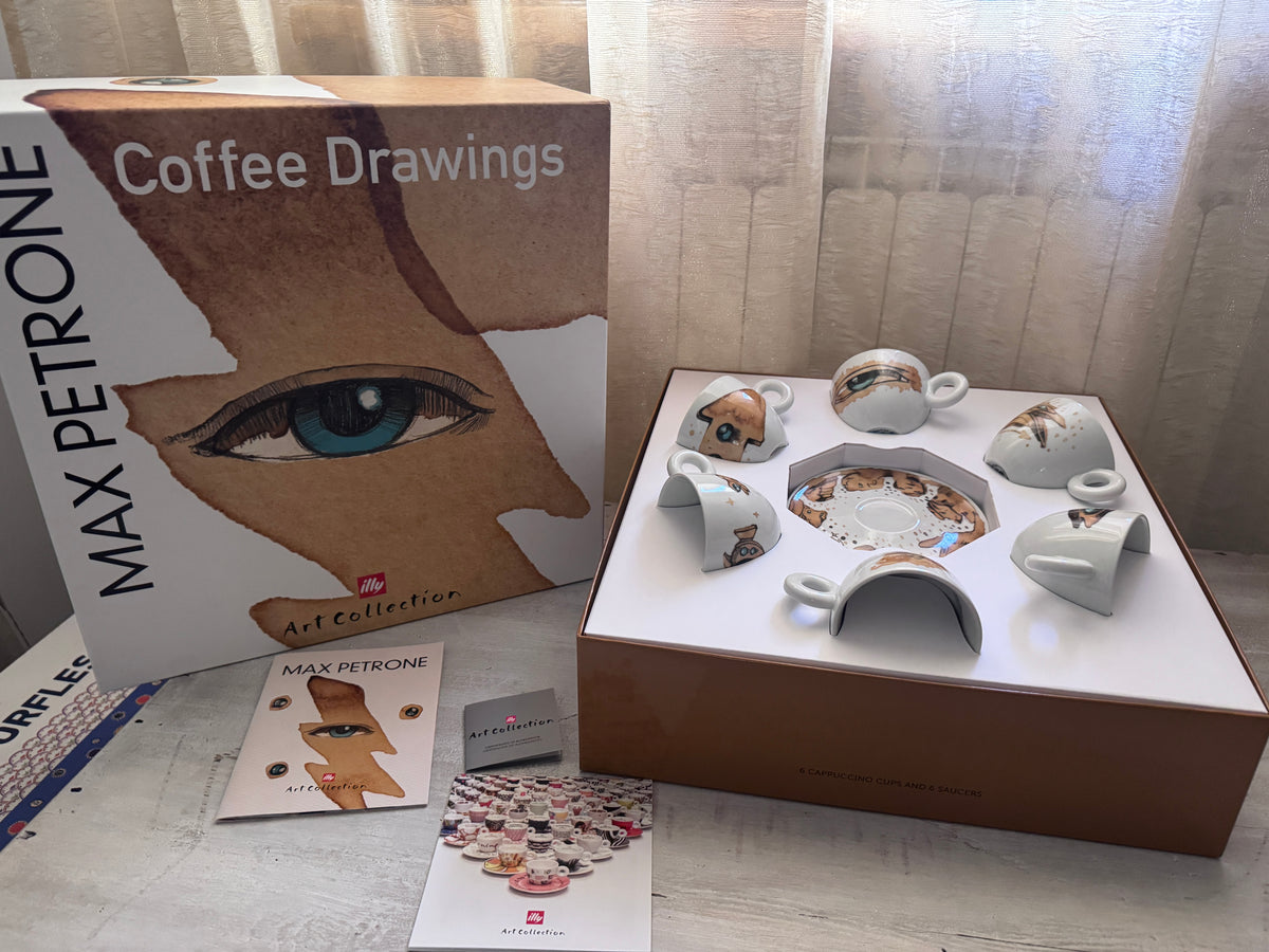 Illy Art Collection – - Max Petrone Coffee Drawings – Cappuccino Set -